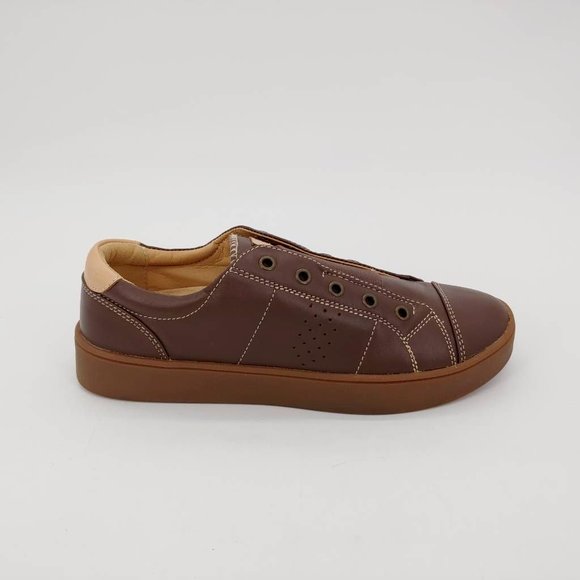 Spenco Womens Athletic Sneakers Shoes Brown Low Top Lace Up Slip‎ On 6.5 M - Picture 1 of 10